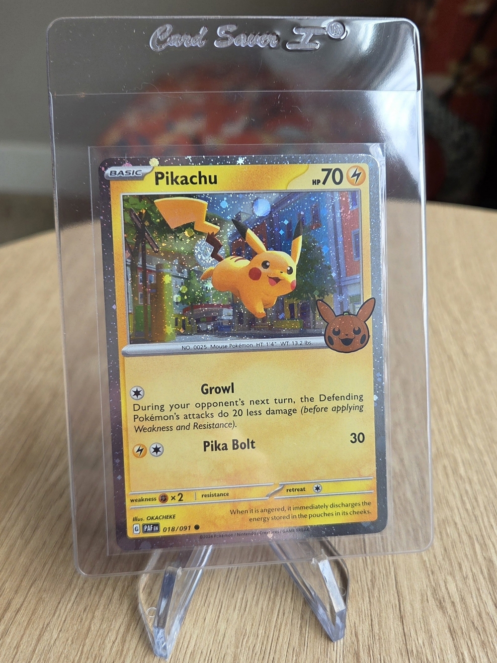 Pikachu Cosmo Holo Pokémon Trading Card- Paldean Fates/Trick or Trade